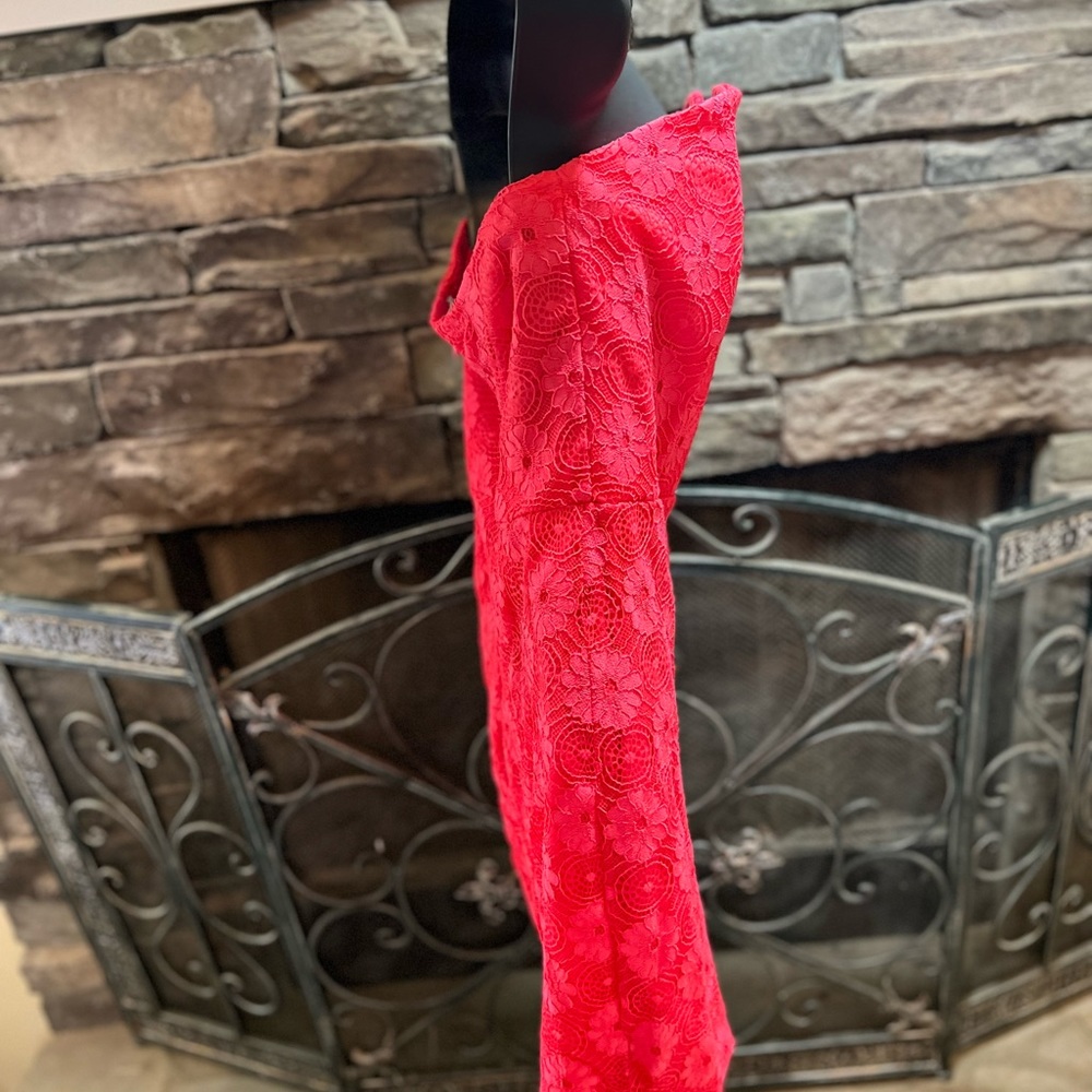 Strapless Coral Cocktail Dress Medium read description - Picture 9 of 14